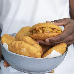 Saltfish with 4 Johnny Cakes