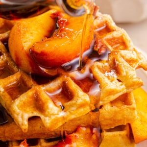 Caramelized Peach Waffles or French Toast