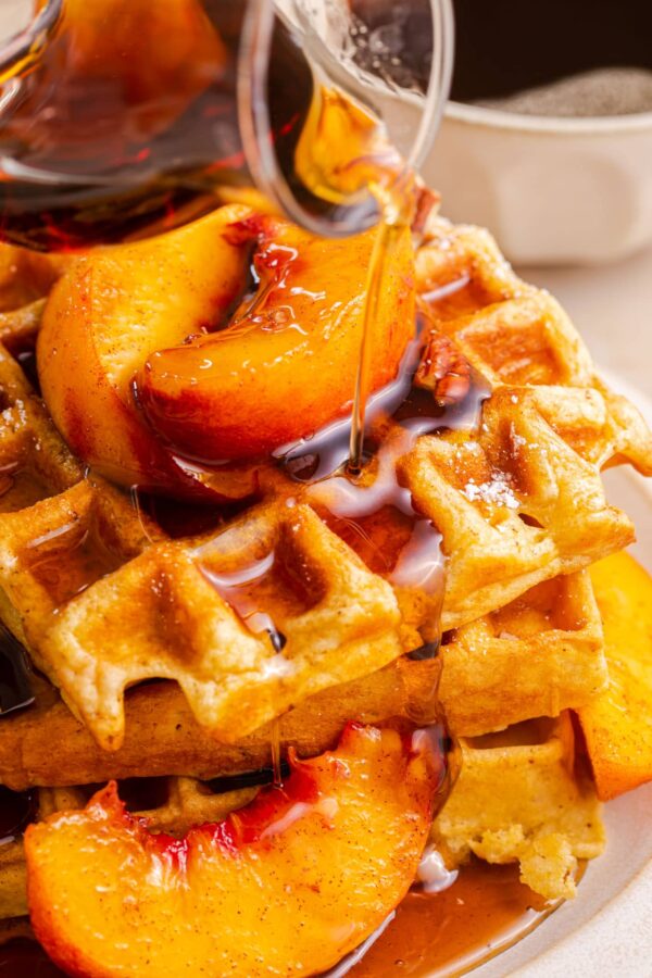 Caramelized Peach Waffles or French Toast