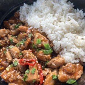 Chicken in Hot Garlic Sauce and Jasmine Rice