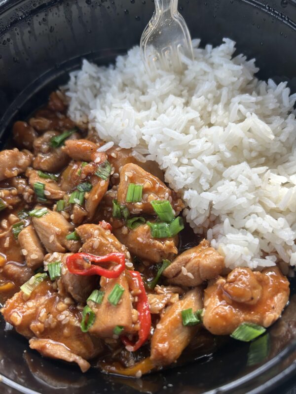 Chicken in Hot Garlic Sauce and Jasmine Rice