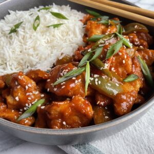 Chicken Manchurian and Jasmine Rice