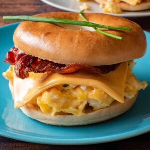 Egg, Bacon and Cheese Bagel