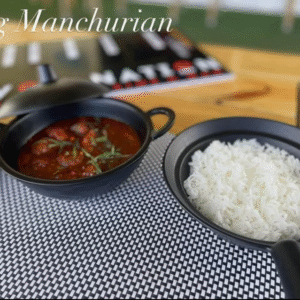 Vegetables Manchurian and Jasmine Rice