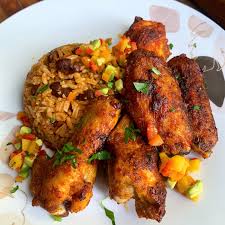 Chicken Wings with Grilled Fish